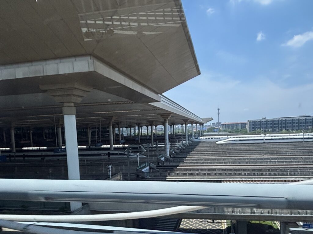 広大な南京南駅のホームの様子